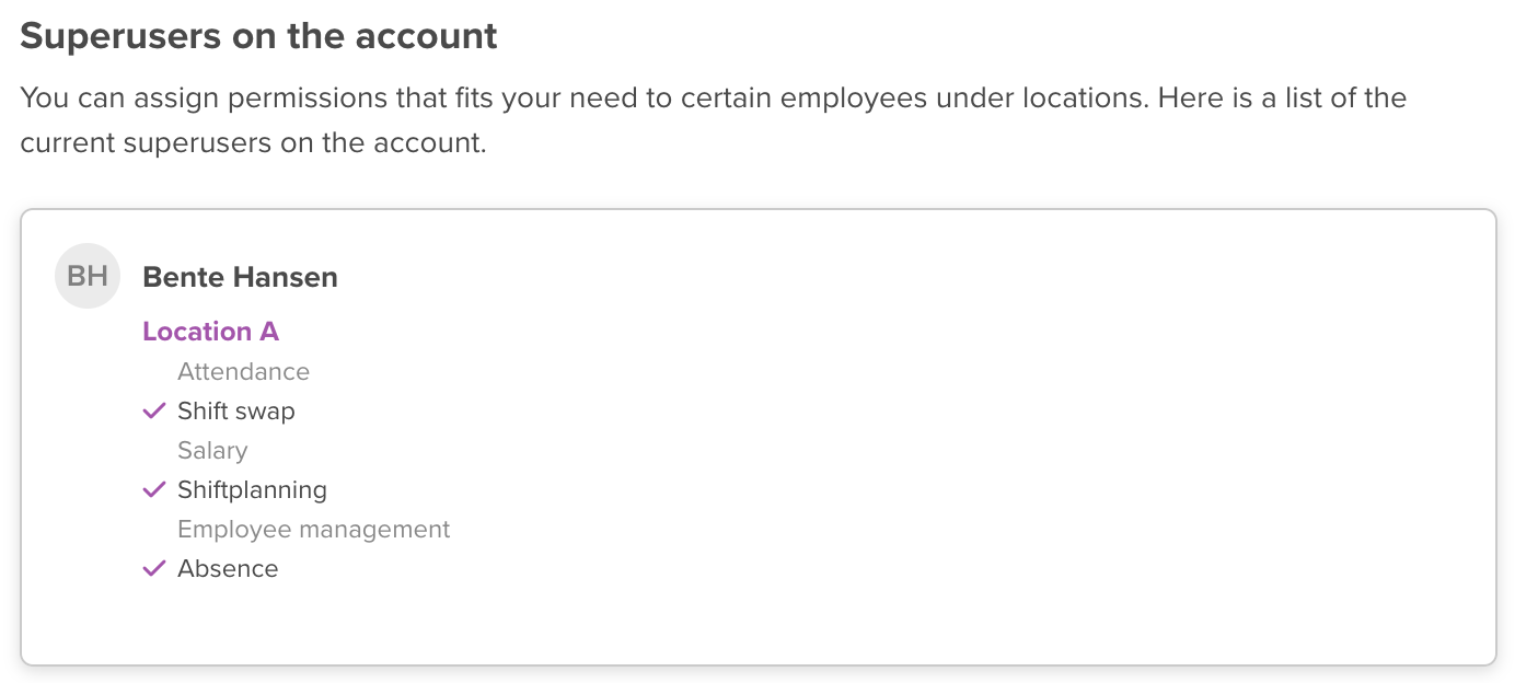 Afbeelding van de instellingen voor supergebruikersrechten