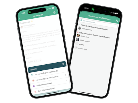 Få kontroll över meddelandena: Hoppa till det senaste, markera som läst och se vem som har öppnat