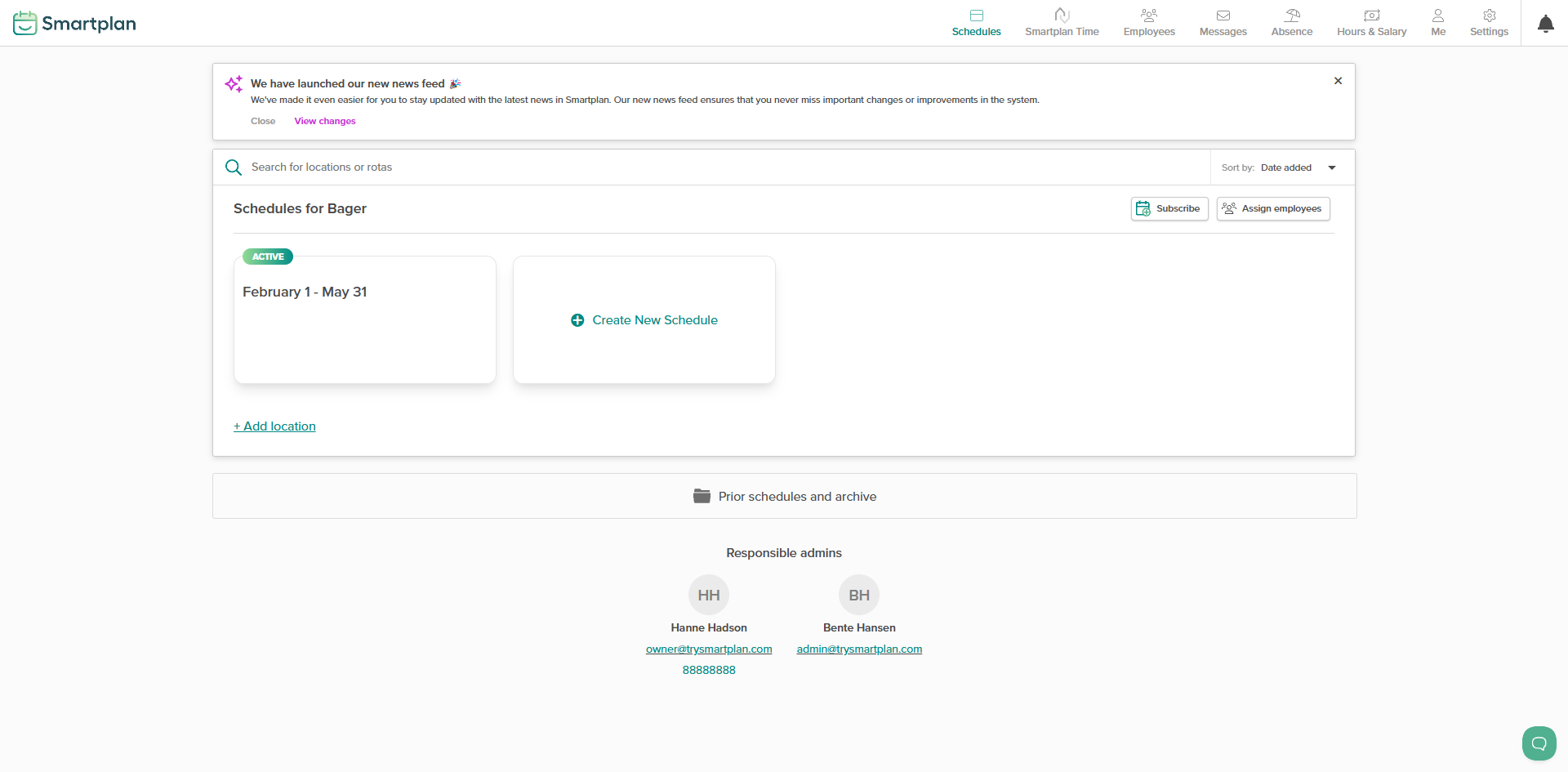 Afbeelding van een updatebanner op de roosterpagina