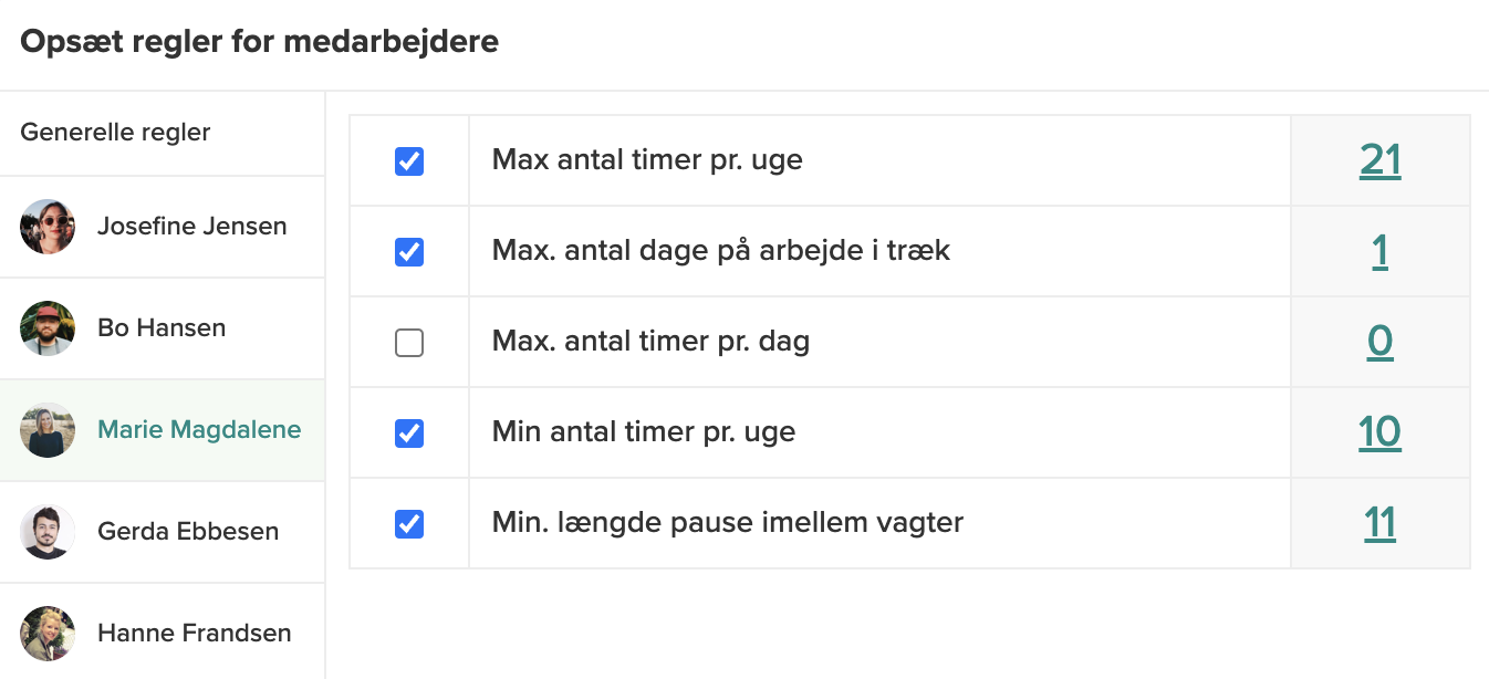 Oppsett av planleggingsregler