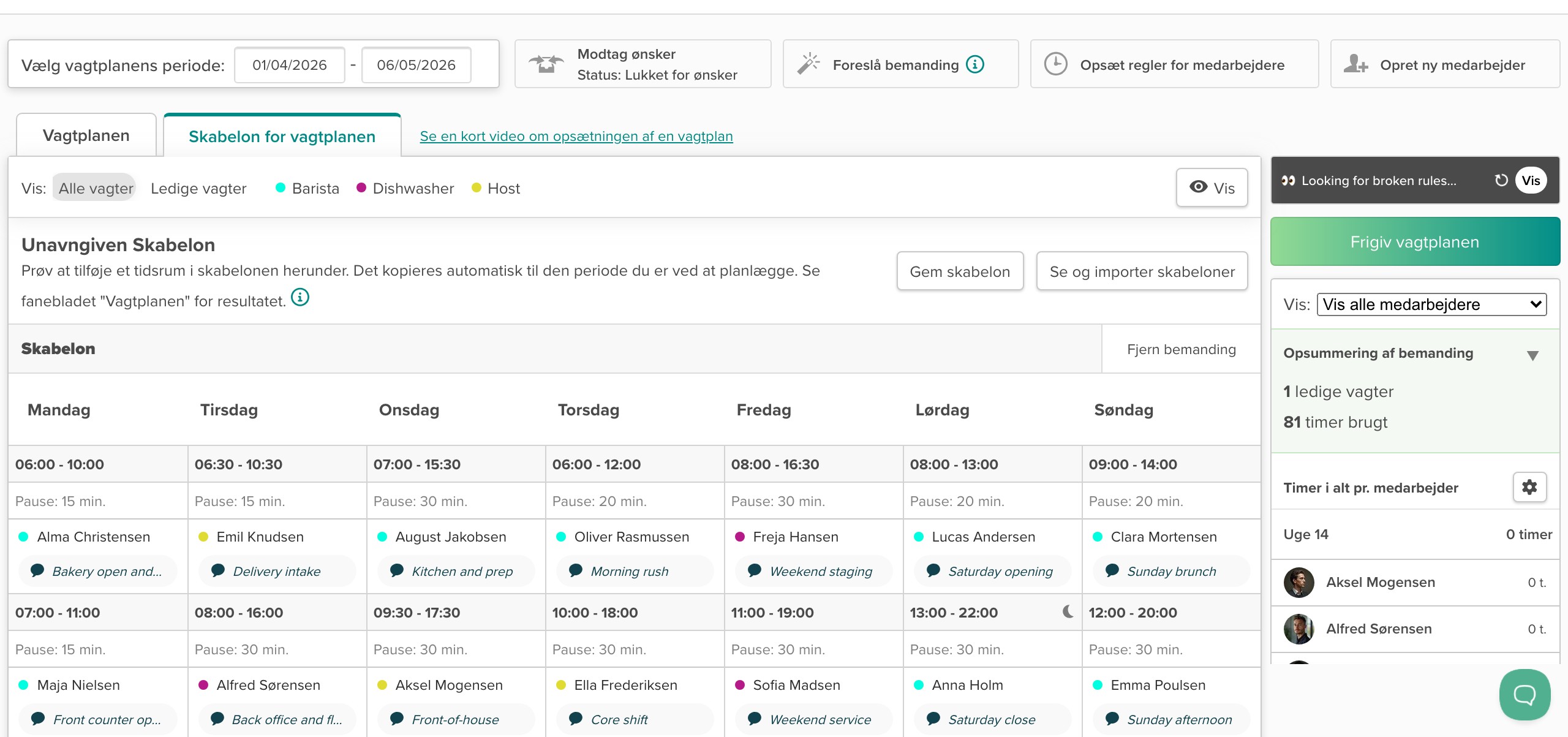 Scheduling in Smartplan with live rule checks
