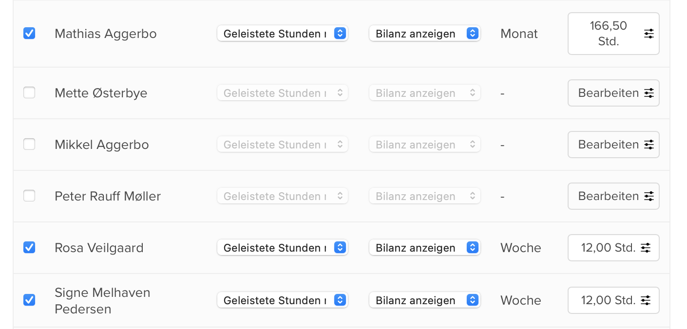Image of time balance settings