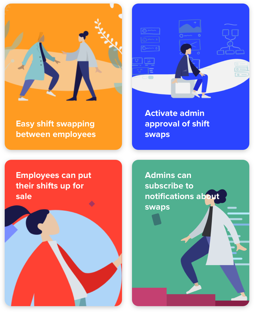 Ilustración de cambio de turno en Smartplan