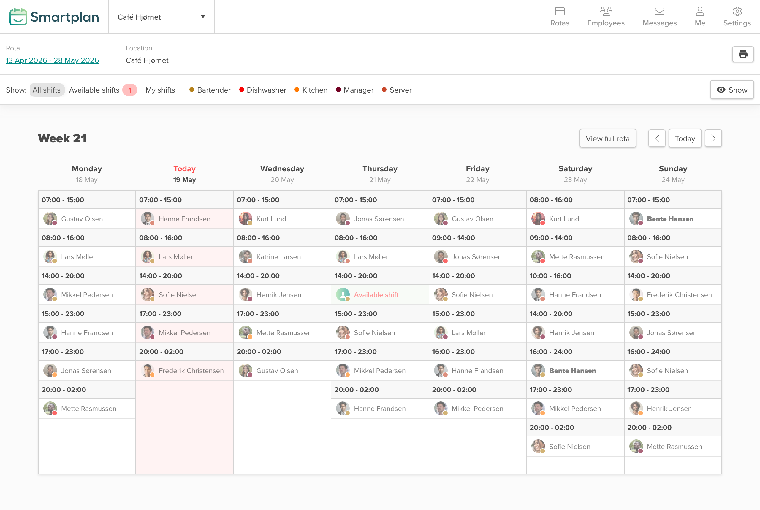 New in Smartplan: Hide colleagues' shifts