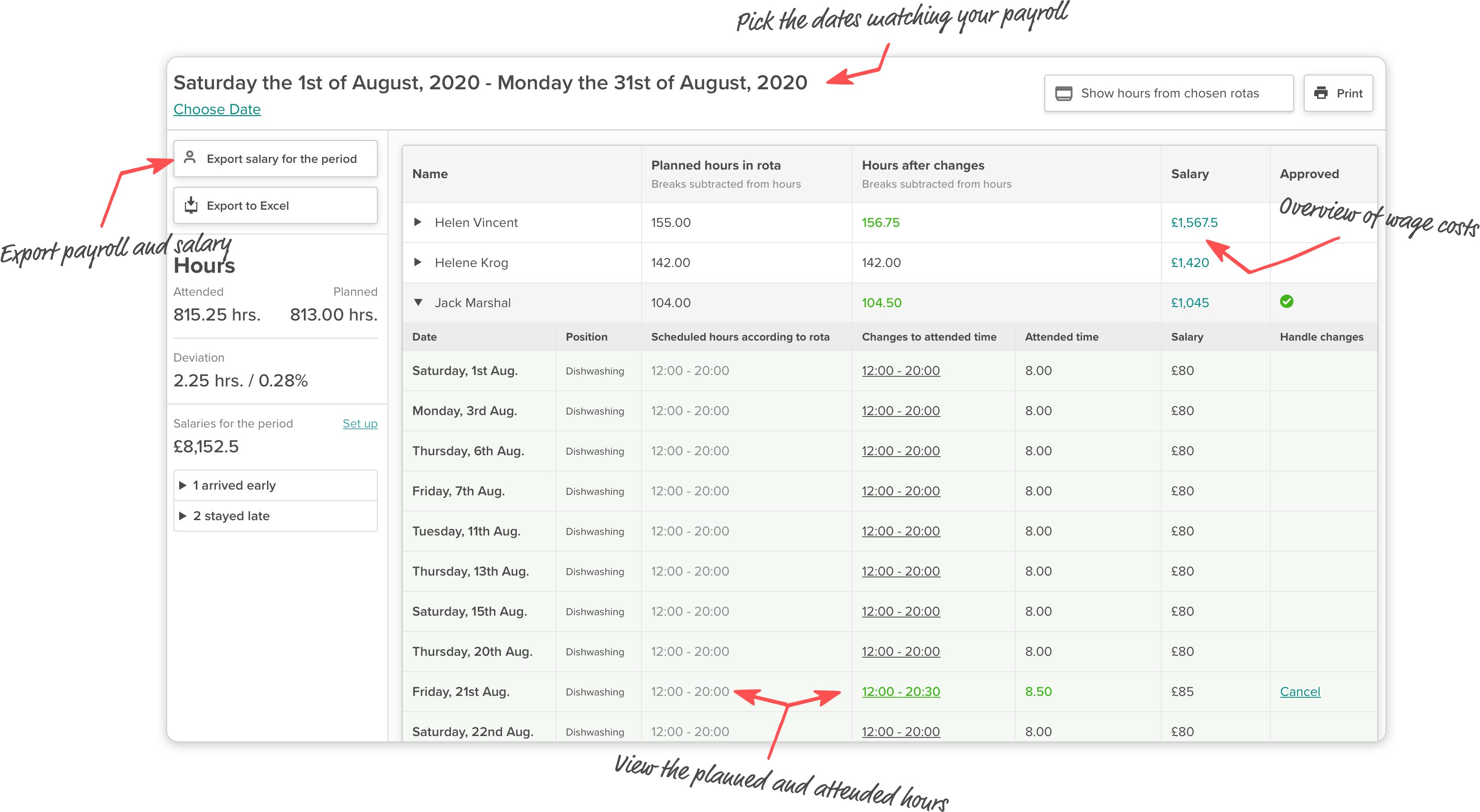 Image of time attendance and salary