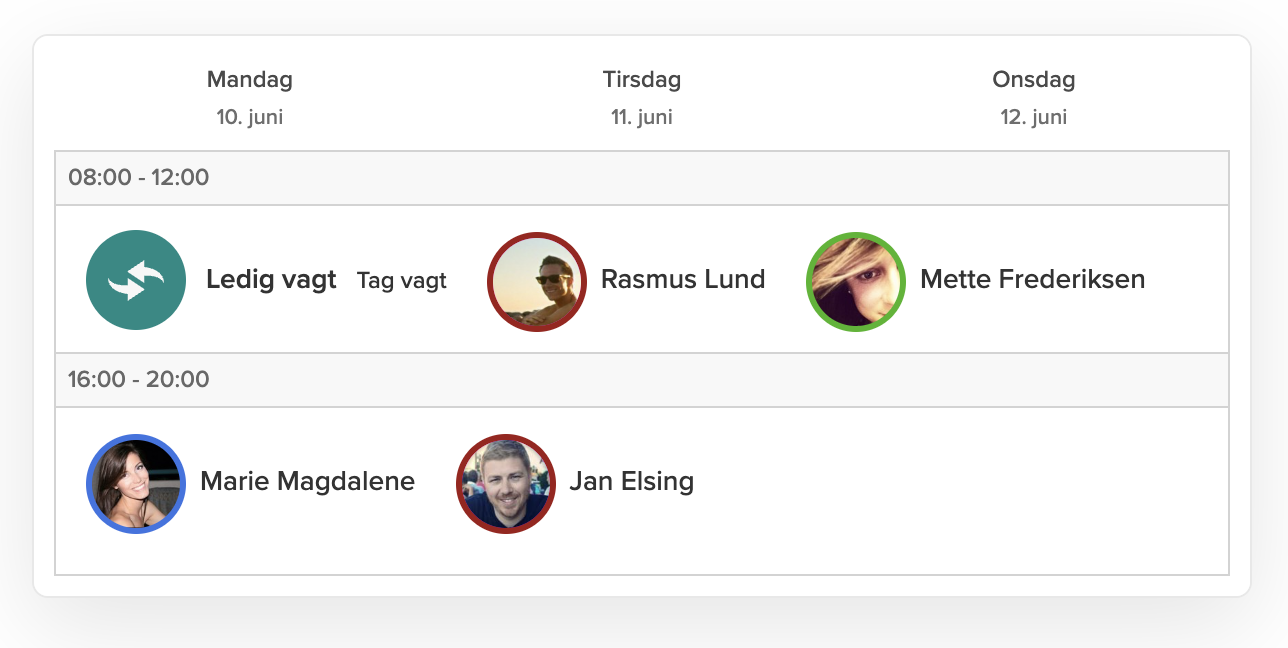 Smartplan filter efter roller och lediga pass