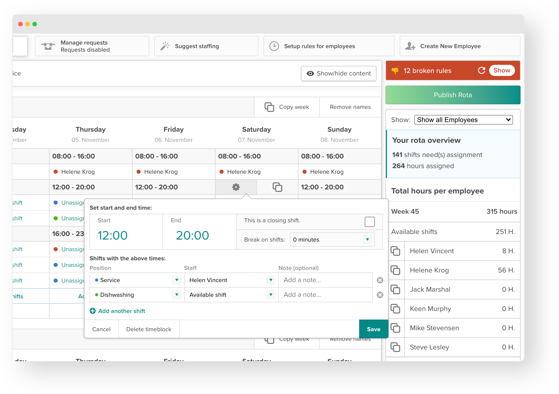 Image of shift planning