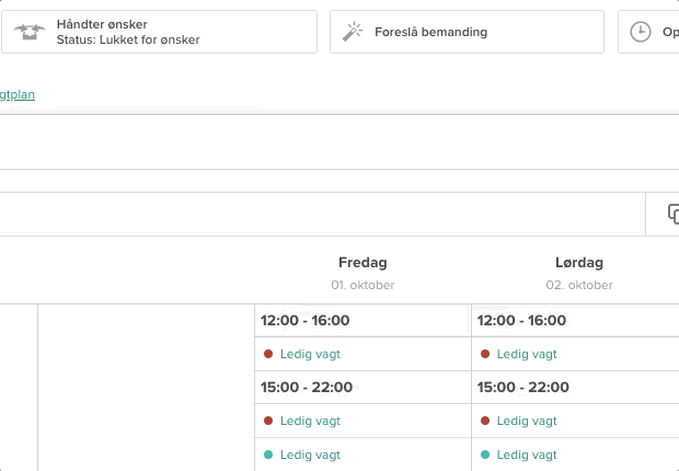 Ansatte sender inn vaktplanønsker